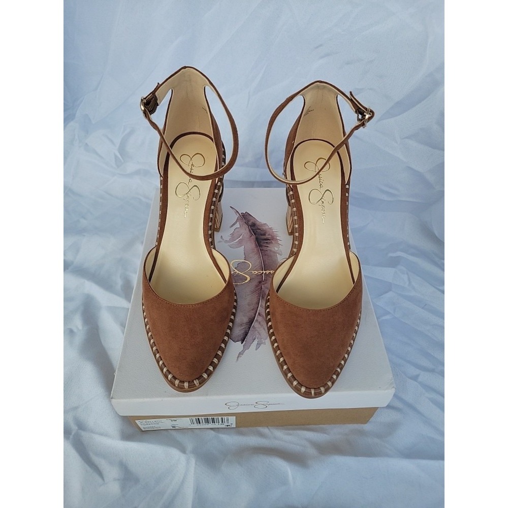 Jessica Simpson Brown D'Orsay Heels Ankle Strap Size 9 New In Box